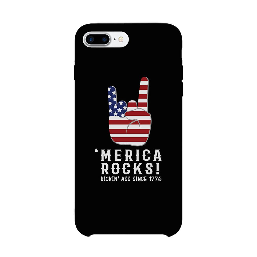 Merica Rocks Phone Case 4th of July Gift Unique Graphic Phone Cover