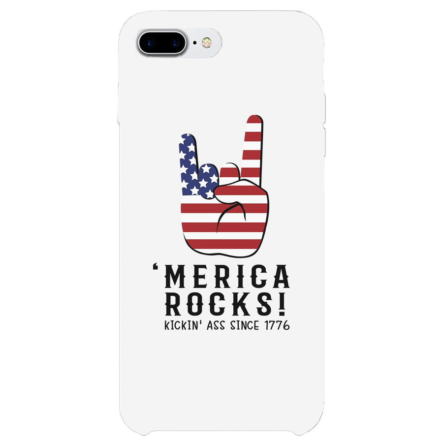 Merica Rocks Phone Case 4th of July Gift Unique Graphic Phone Cover