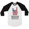 Merica We Are Strong Mens Baseball Shirt 4th of July Raglan Tee