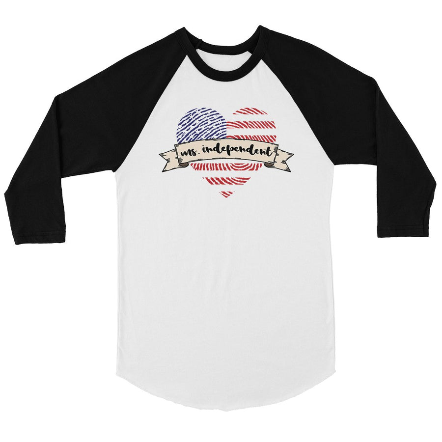 Ms. Independent Womens Cute Baseball Shirt 4th of July Raglan Tee