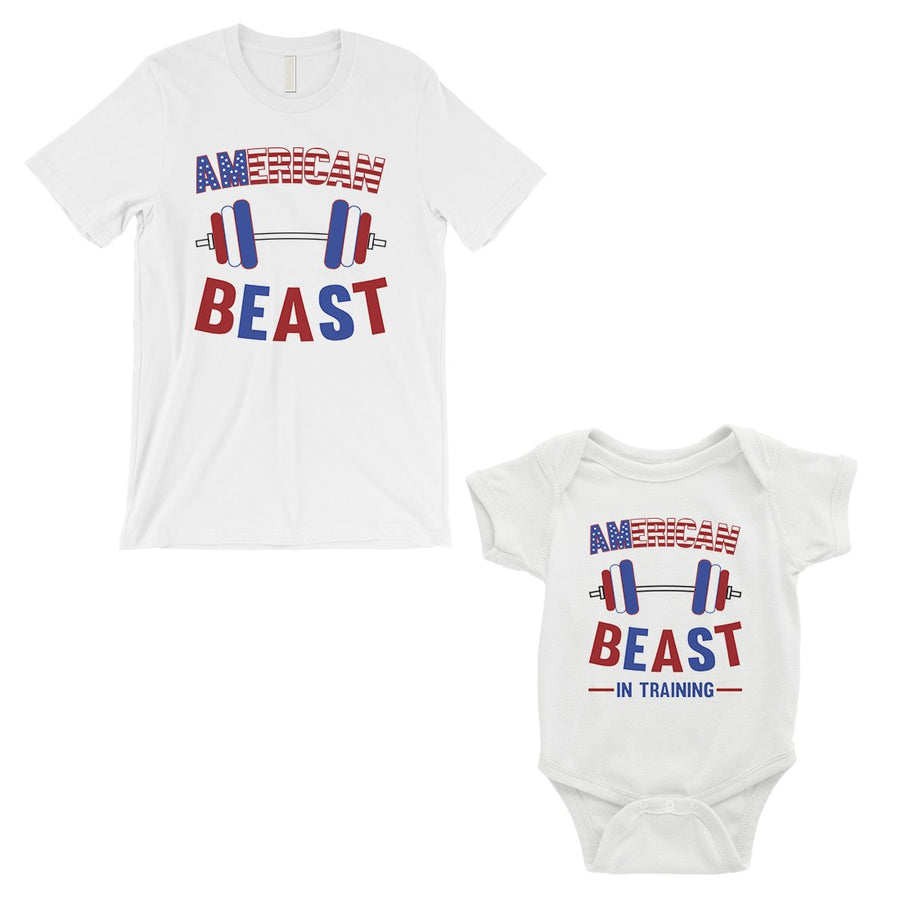 American Beast Training Dad and Baby Matching Outfits Fathers Gift