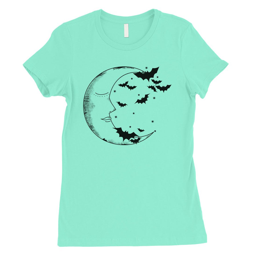 Moon And Bats Womens T-Shirt