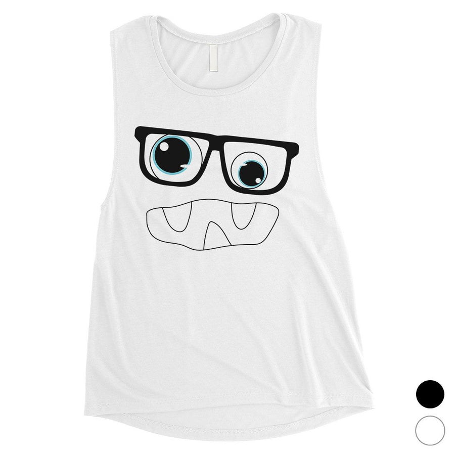 Monster With Glasses Womens Muscle Shirt