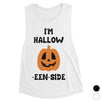 Hollow Inside Pumpkin Womens Muscle Shirt