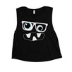 Monster With Glasses Womens Crop Top