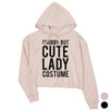 Chubby But Cute Lady Costume Womens Crop Hoodie