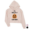 Hollow Inside Pumpkin Womens Crop Hoodie