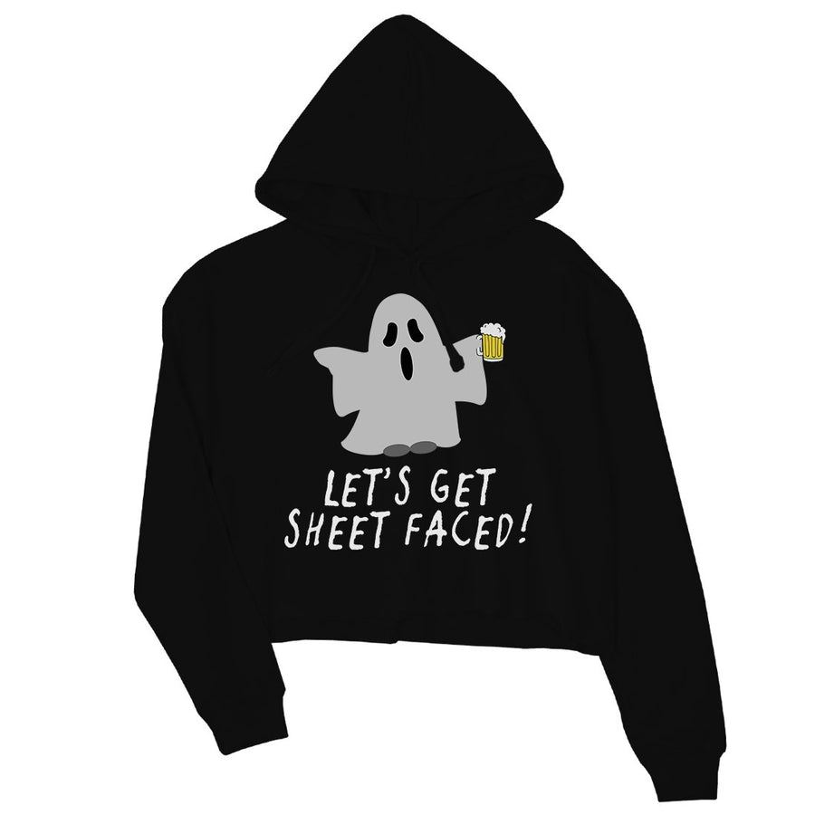 Let's Get Sheet Faced Womens Crop Hoodie