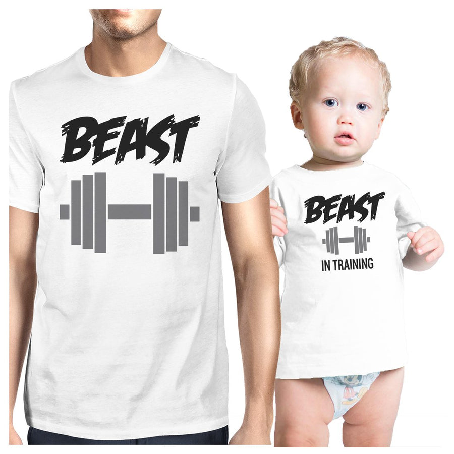 Beast In Training Dad and Baby Matching Gift T-Shirts Fathers Day