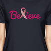 Believe Breast Cancer Awareness Womens Navy Shirt