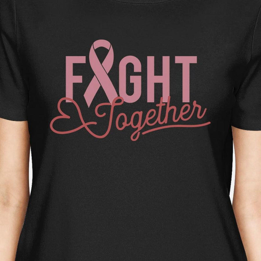 Fight Together Breast Cancer Awareness Womens Black Shirt