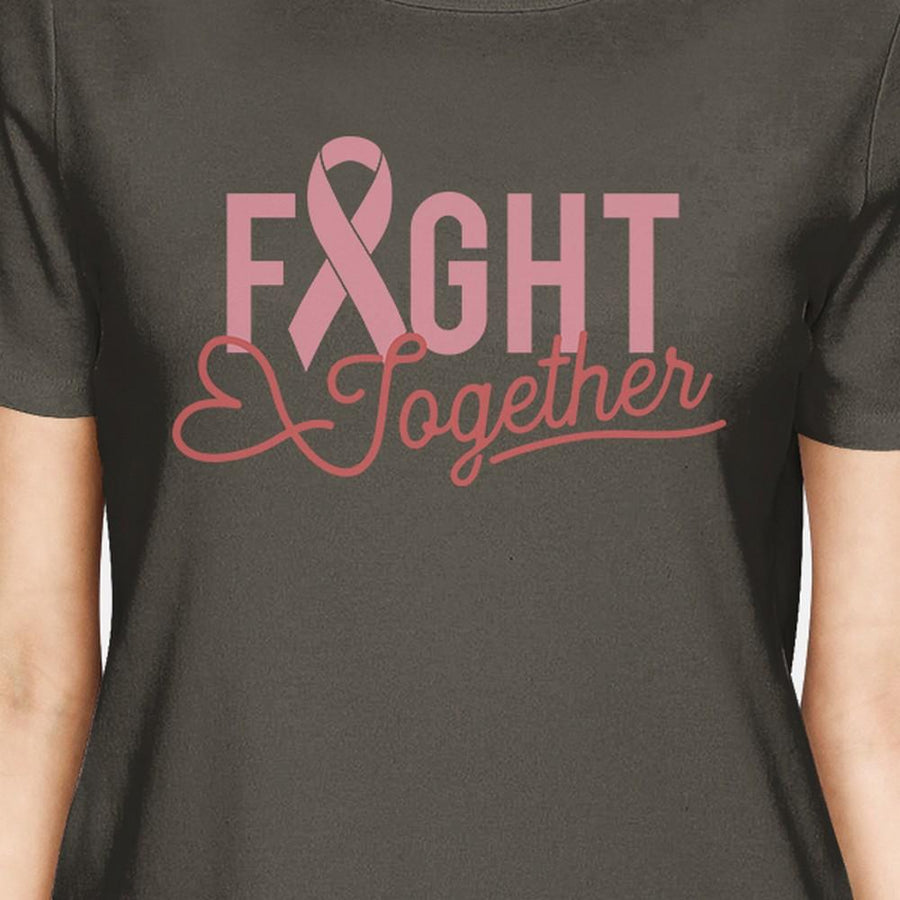 Fight Together Breast Cancer Awareness Womens Dark Grey Shirt