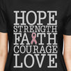 Hope Strength Faith Courage Love Breast Cancer Womens Black Shirt