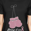 Bring It On Breast Cancer Awareness Boxing Womens Black Shirt