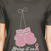 Bring It On Breast Cancer Awareness Boxing Womens Dark Grey Shirt