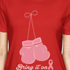 Bring It On Breast Cancer Awareness Boxing Womens Red Shirt