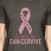 I You We Can-Cervive Breast Cancer Womens Dark Grey Shirt