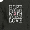 Hope Strength Faith Courage Love Breast Cancer Dark Grey Hoodie