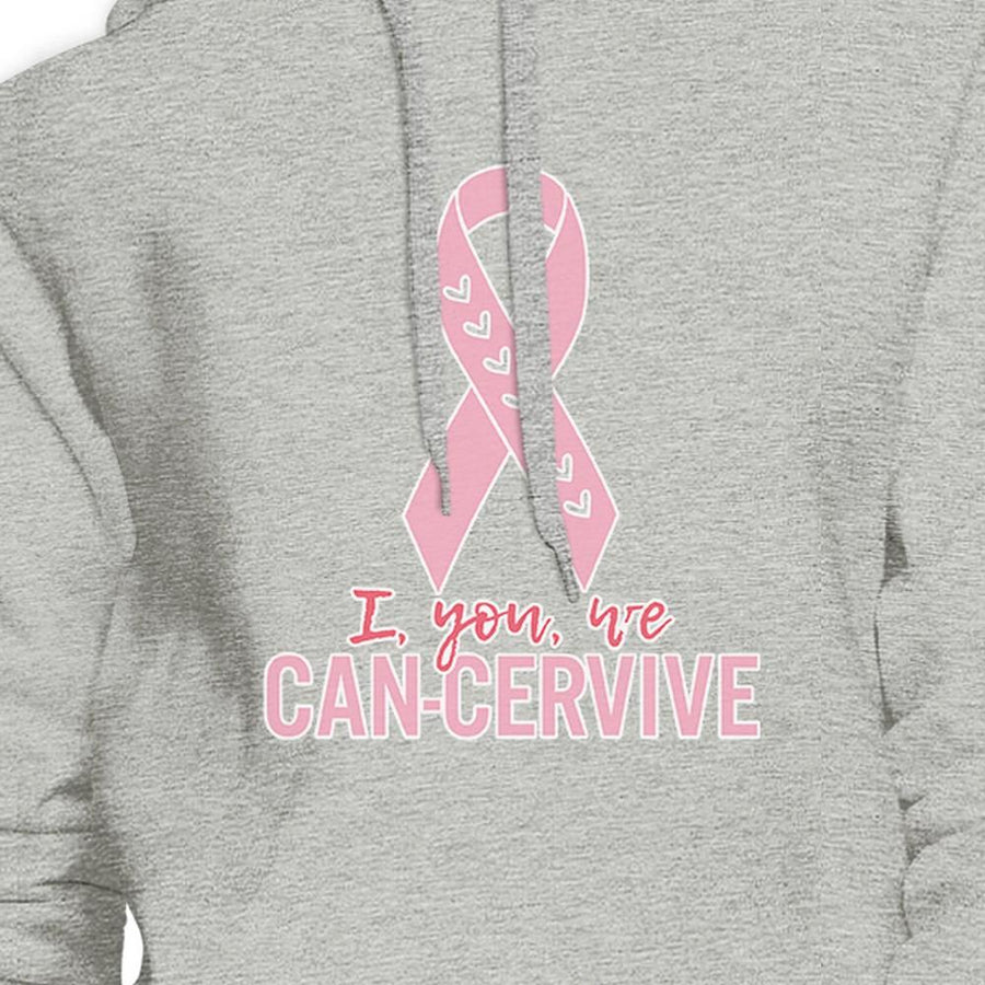 I You We Can-Cervive Breast Cancer Grey Hoodie