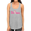 Believe Breast Cancer Awareness Womens Grey Tank Top