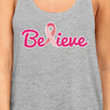 Believe Breast Cancer Awareness Womens Grey Tank Top