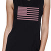 Breast Cancer Awareness Pink Flag Womens Black Muscle Top