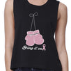 Bring It On Breast Cancer Awareness Boxing Womens Black Crop Top