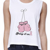 Bring It On Breast Cancer Awareness Boxing Womens White Crop Top