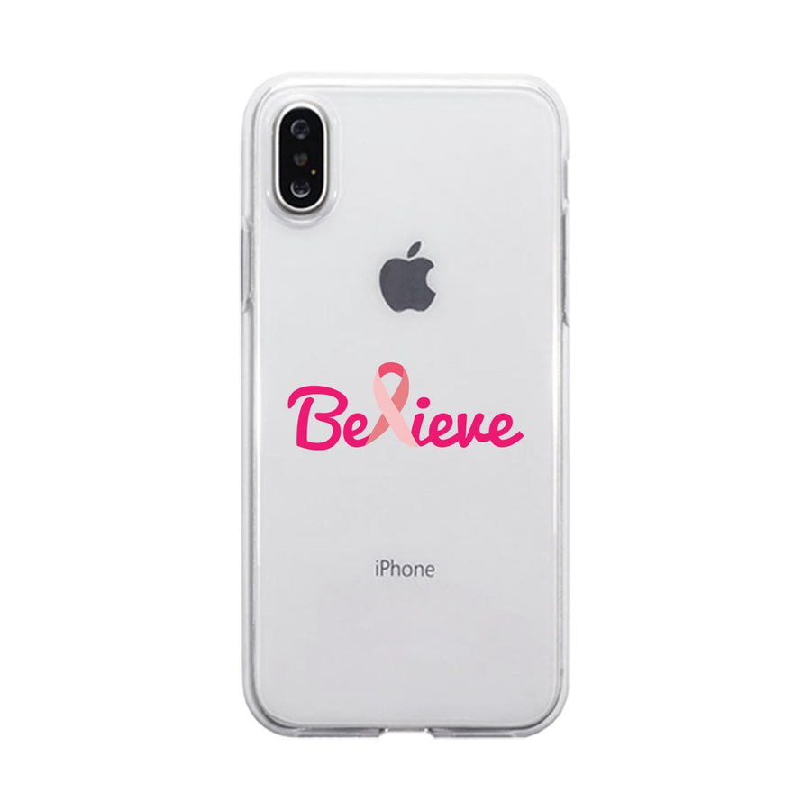 Believe Breast Cancer Awareness Clear Phone Case