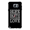 Hope Strength Faith Courage Love Breast Cancer Black Phone Case