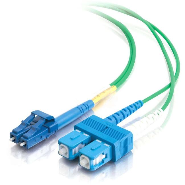 C2G-1m LC-SC 9/125 OS1 Duplex Singlemode PVC Fiber Optic Cable - Green