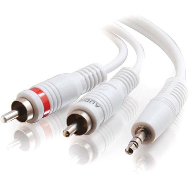 C2G 3ft One 3.5mm Stereo Male to Two RCA Stereo Male Audio Y-Cable - White