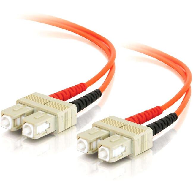 C2G-2m SC-SC 62.5/125 OM1 Duplex Multimode Fiber Optic Cable (Plenum-Rated) - Orange