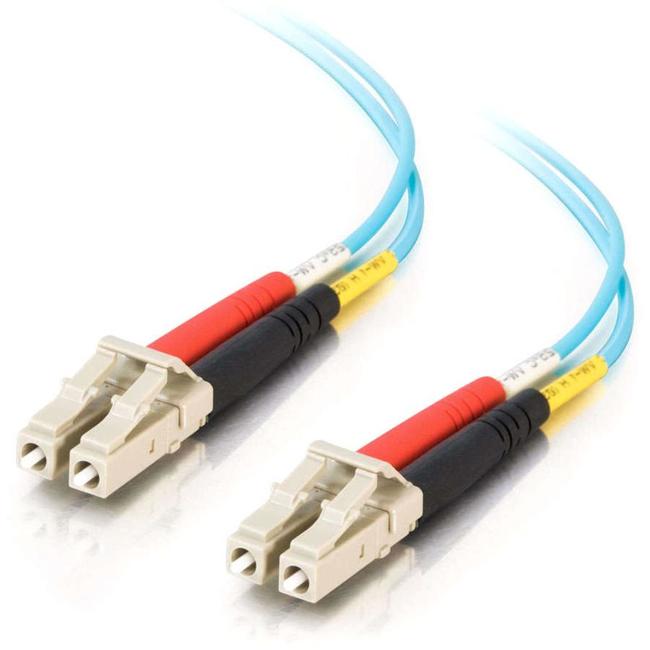 C2G-3m LC-LC 10Gb 50/125 OM3 Duplex Multimode Fiber Optic Cable (Plenum-Rated) - Aqua