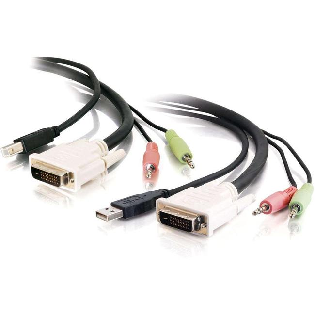 C2G 10ft DVI Dual Link + USB 2.0 KVM Cable with Speaker and Mic