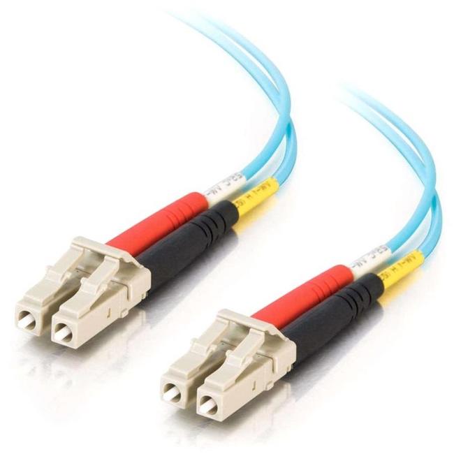 C2G 7m LC-LC 10Gb 50/125 OM3 Duplex Multimode PVC Fiber Optic Cable (USA-Made) - Aqua