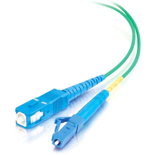 C2G 1m LC-SC 9/125 OS1 Simplex Singlemode Fiber Optic Cable (Plenum-Rated) - Green