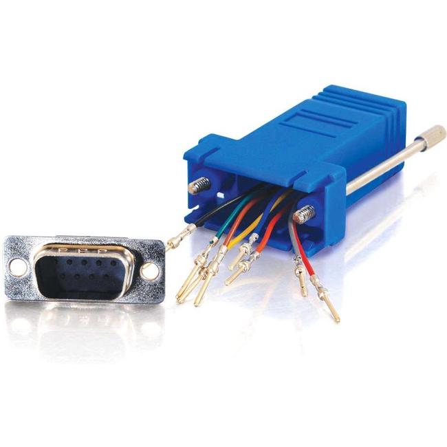 C2G RJ45 to DB9 Male Modular Adapter - Blue