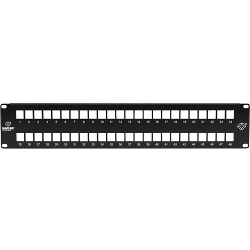 Black Box GigaStation2 High-Density Multimedia Patch Panel, 48-Port, 2U