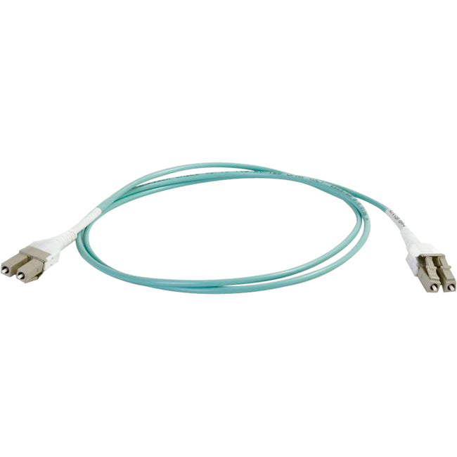 C2G 2m LC Uniboot 10Gb 50/125 OM3 Duplex Multimode Fiber Cable - Aqua