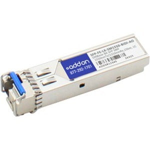 AddOn Huawei SFP-FE-LX-SM1550-BIDI Compatible TAA Compliant 100Base-BX SFP Transceiver (SMF, 1550nmTx/1310nmRx, 15km, LC)