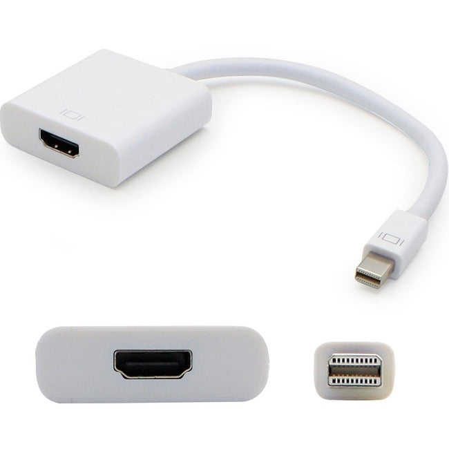 AddOn 8in Mini-DisplayPort Male to HDMI Female White Adapter Cable