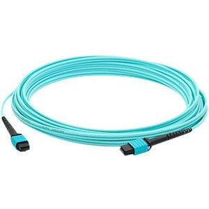 AddOn 1m MPO (Male) to MPO (Male) 12-strand Aqua OM3 Straight Fiber OFNR (Riser-Rated) Patch Cable