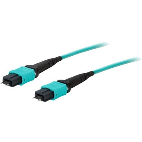 AddOn 1m MPO (Male) to MPO (Male) 12-strand Aqua OM4 Straight Fiber OFNR (Riser-Rated) Patch Cable