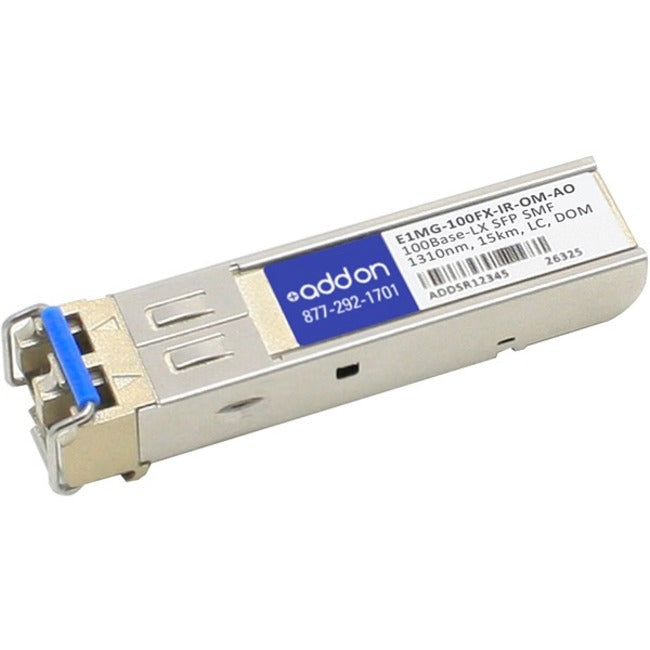 AddOn Brocade E1MG-100FX-IR-OM Compatible TAA Compliant 100Base-LX SFP Transceiver (SMF, 1310nm, 15km, LC, DOM)