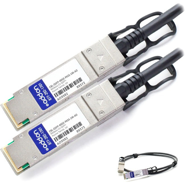 AddOn Dell CBL-QSFP-40GE-PASS-1M Compatible TAA Compliant 40GBase-CU QSFP+ to QSFP+ Direct Attach Cable (Passive Twinax, 1m)