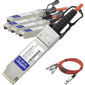 AddOn MSA and TAA Compliant 40GBase-AOC QSFP+ to 4xSFP+ Direct Attach Cable (850nm, MMF, 3m)