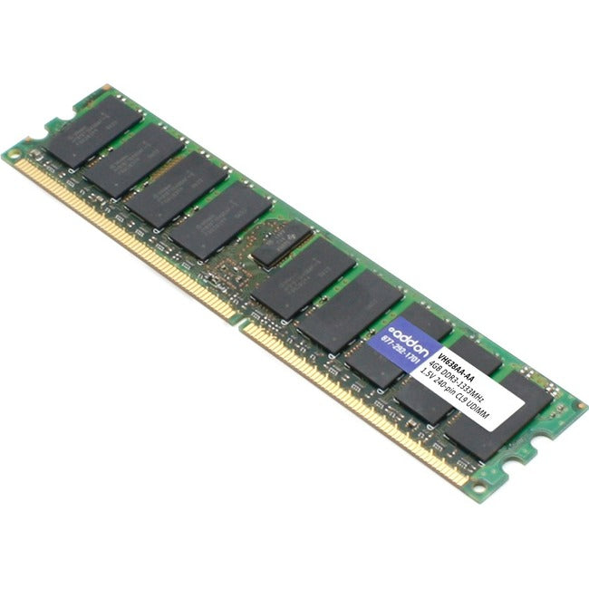 AddOn AA1333D3N9/4G x1 HP VH638AA Compatible 4GB DDR3-1333MHz Unbuffered Dual Rank x8 1.5V 240-pin CL9 UDIMM