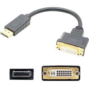 AddOn 8in Lenovo 45J7915 Compatible DisplayPort Male to DVI-I Female Black Adapter Cable (Requires DP++)