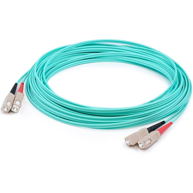 AddOn 30m SC (Male) to SC (Male) Aqua OM3 Duplex Fiber OFNR (Riser-Rated) Patch Cable